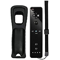 Wii Remote Controller, Replacement Remote Game Controller(No Motion Plus) with Silicone Case and Wrist Strap for…