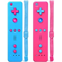 Wii Controller,Wii Remote Controller 2 Pack Compatible with Nintendo Wii,with Wrist Strap and Case Pink & Blue